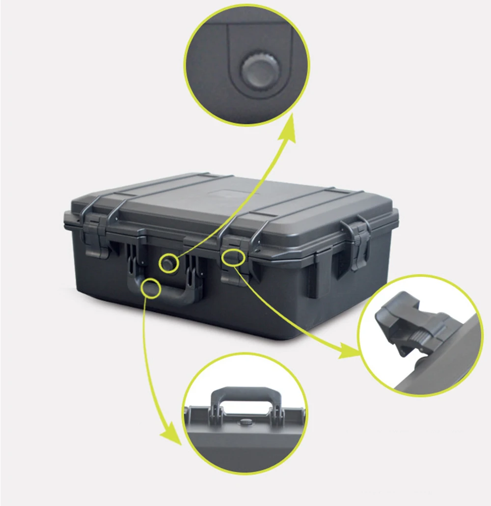 SQ4636H внутренний Размер 460*360*180 мм пластиковый непромокаемый чемодан с полной губкой