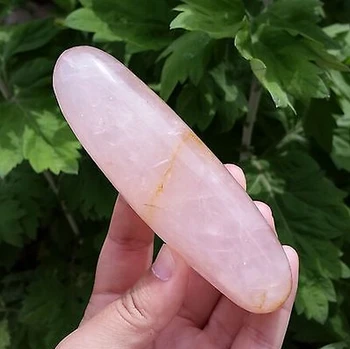 

NATURAL PRETTY ROSE QUARTZ CRYSTAL MASSAGE STICK HEALING172g