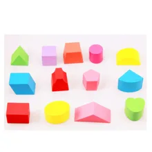 Kids Toys Wooden 13 Hole Intelligence Box 3D Shape Building Block Early Educational Teach Toy lok yee 6508 intelligence improving building block toy blue green yellow red
