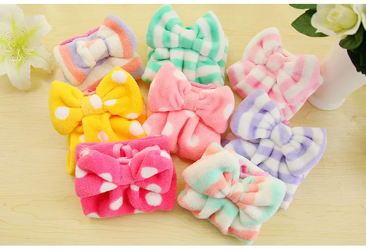 New Cute Bowknot Baby Hand Towels Striped Soft bathroom Towel Quick-drying hand towels for kids Candy Color 1PCS