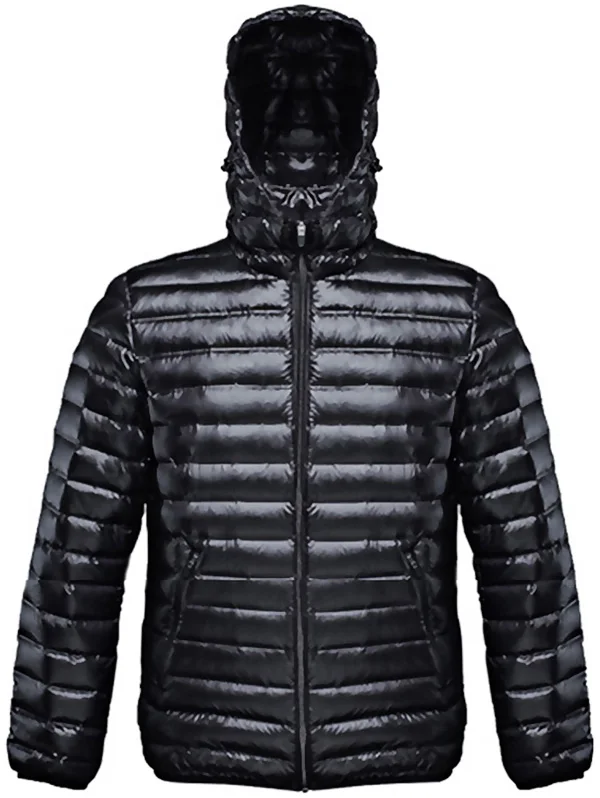 Мужская куртка для отдыха из полиэстера с молнией, теплый светильник - Цвет: Black