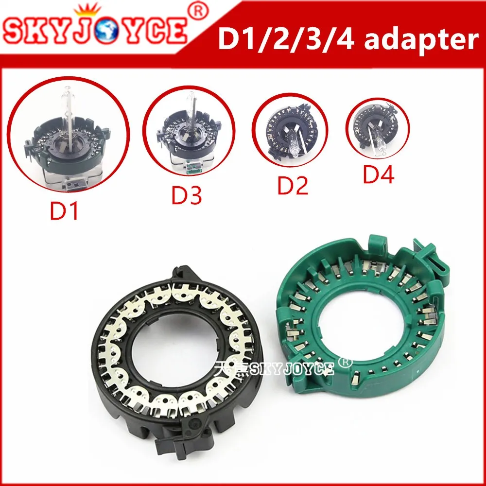 2X adapter D1S D1R D1C Metal Clip Retainer base adapter D1 D3 D2S D4S adapter HID Xenon Bulb Light Convert Holder socket Adapter (2)