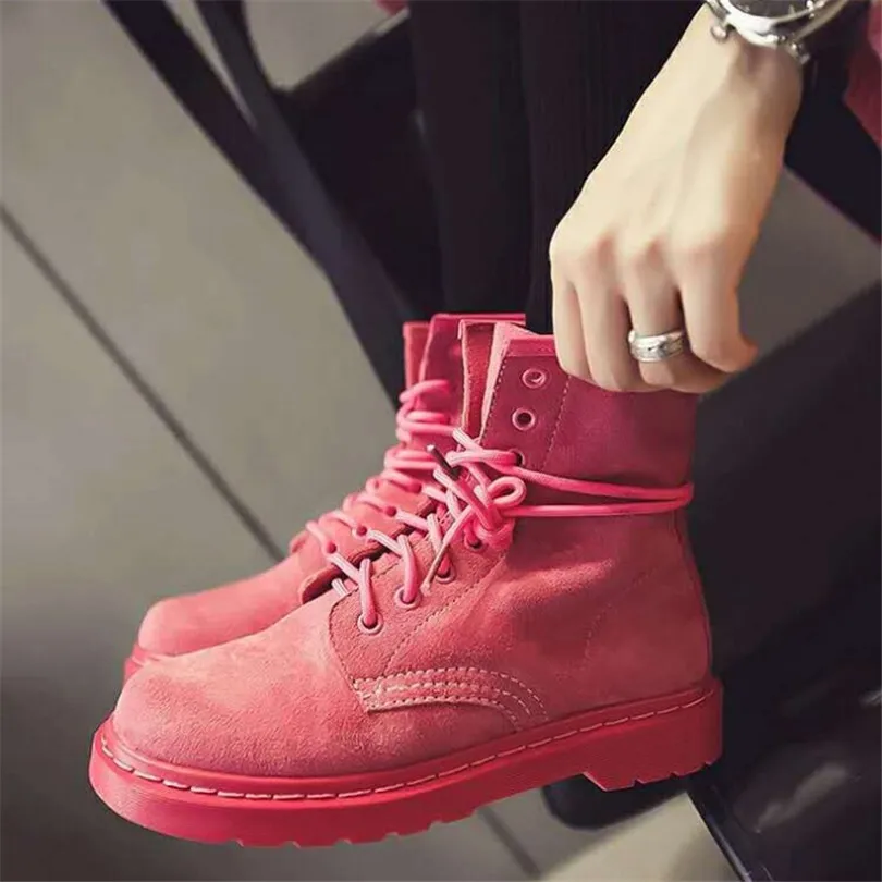 

Women Snow Ankle Boots Winter Shoes 2018 New Fashion Students Short Martin Shoes Big Size Warm Fur Inside Lace Up Free Shipping