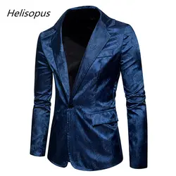 Helisopus мужской пиджак Модный Новый мужской классический с принтом однобортный приталенный Блейзер 6 цветов повседневные куртки-блейзеры