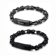 Высококачественный простой браслет из нержавеющей стали, модный панк Винтажный хип-хоп браслет, мужские ювелирные изделия