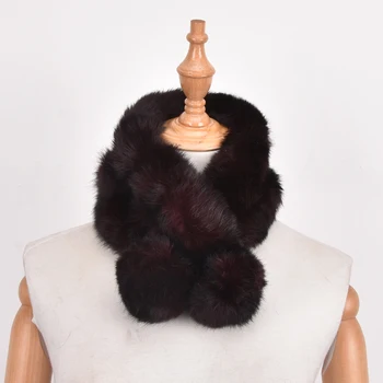 

Rabbit Fur Short Collar Neck Warmer Scarf Warm Black Girl in winter Neck warm short scarf