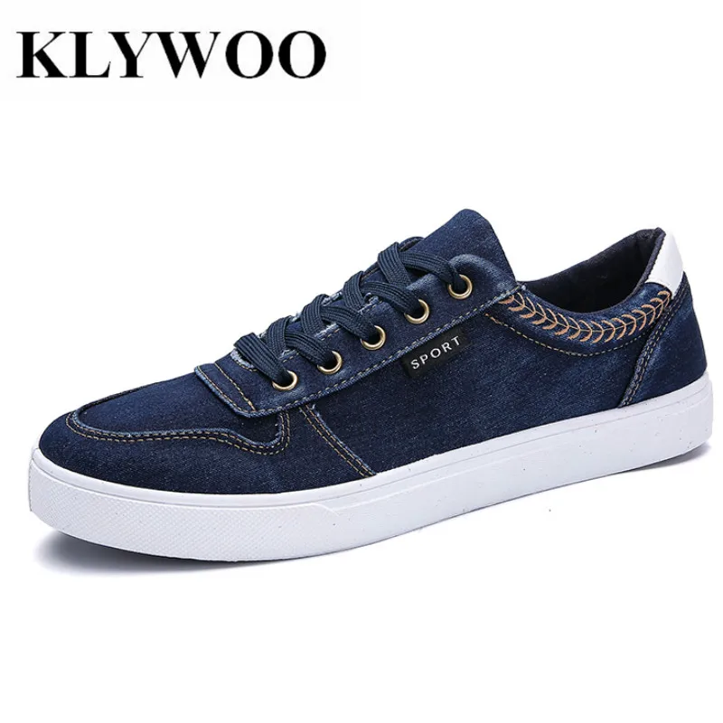 

KLYWOO New Fashion Mens Casual Shoes Breathable jeans Canvas Shoes Mens Sneakers Summer Brand Luxury Fashion Mens Driving Shoes