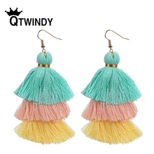 Colorful 3 Layered Tassel Earrings Bohemian Dangle Drop earrings Tiered Tassel Boho Fringed Fashion boucle d'oreille femme 2019 Colorful 3 Layered Tassel Earrings Bohemian Dangle Drop earrings Tiered Tassel Boho Fringed Fashion boucle d'oreille femme 2019