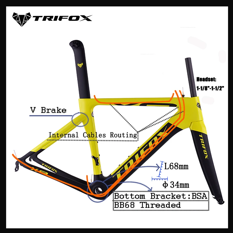 Карбоновая mtb шоссейная рама велосипеда T1000 UD дешевая TRIFOX для велосипеда из углерода из Китая рама для горного велосипеда 29er 48 51 54 56 велосипедная карбоновая рама