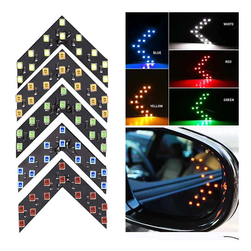1х Автомобильный декоративный фонарь светодиодный фонарь со стрелками для автомобиля, индикатор для зеркала заднего вида, указатель поворота, Автомобильный светодиодный зеркальный фонарь заднего вида