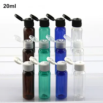 

100x 20ml(2/3oz) Round Cosmetic PET Bottle with Easy Cap Sample Refilling Plastic Bottles Wholesale
