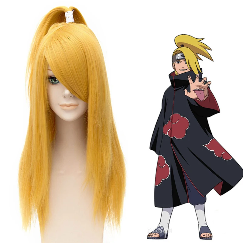 Naruto Akactuki Cosplay wigs halloween Deidara cosplay wig for men Long