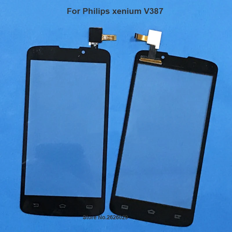 Tested For Philips Xenium V387 Touch Screen Outter Glass Lens Xenium V387 Digitizer Panel for Philips