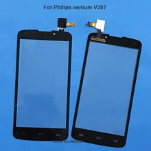 Tested For Philips Xenium V387 Touch Screen Outter Glass Lens Xenium V387 Digitizer Panel for Philips Replacement Screen