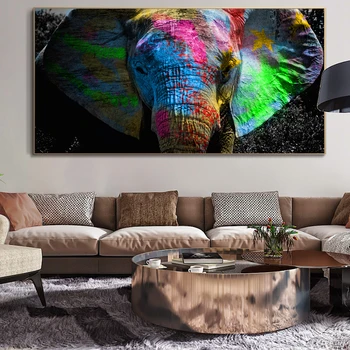 

Graffiti Art Elephant Canvas Paintings On The Wall Posters And Prints Colorful Animals Wall Pictures For Kids Room Cuadros