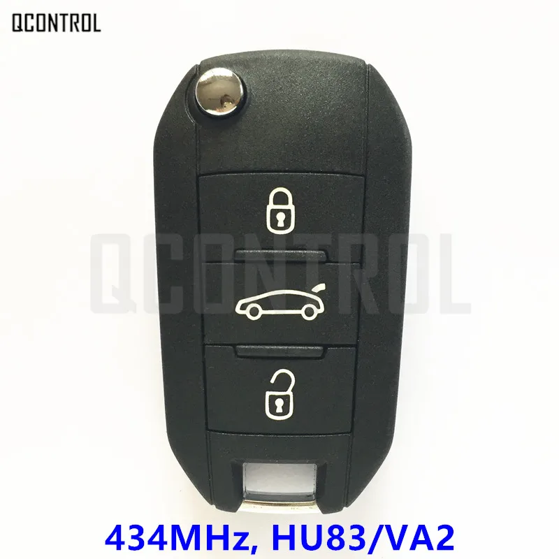 QCONTROL 3 кнопки дистанционного ключа автомобиля для Citroen C4 кактус Хелла 434MHz HU83 или VA2 лезвие