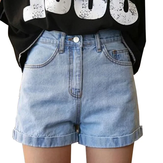 Vintage Washed Denim Shorts Mujer 2017 Verano de La Alta Cintura Soild Short Shorts Mujeres Todas Correspondan Jeans Cortos Plus tamaño| short jeans|shorts denim shorts -