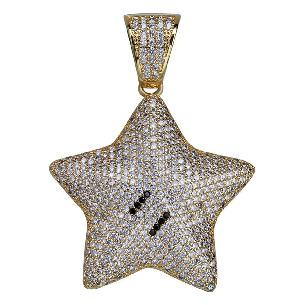 estrela pingente colar encantos para homens iced