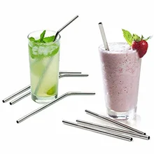 Behogar 8 шт., прямая изогнутая нержавеющая сталь, многоразовая длинная соломинка с 2 чистящими щетками для 20 унций, кружка Yeti Rambler, чашка