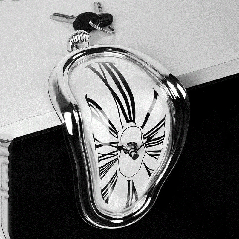 

real Melting Time Warp Clock Clock Shelf Desk Decorative Gift Hanging Art Design Style Distorted Clock