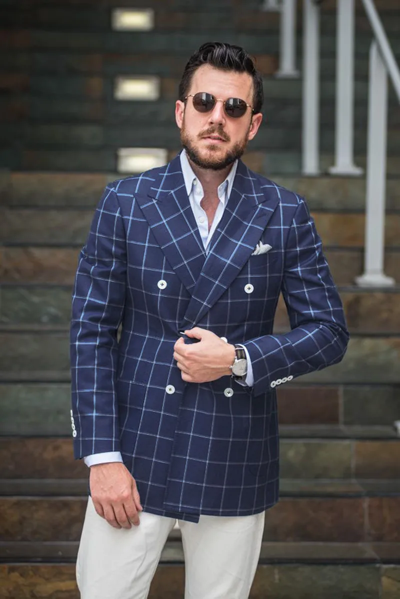 New-Arrival-Mens-Checkered-Suit-Windowpane-Fashion-Men-Suits-Custom-Made-Checkered-Man-Wedding-Double-Breasted