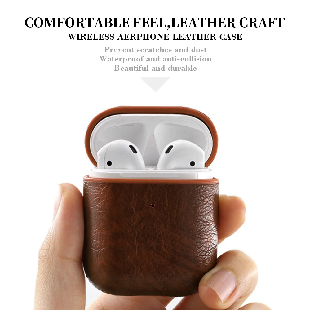 Protective Bag Leather Sleeve Cover Case Storage Earphone Portable For Apple AirPods Charging Box Case For AirPods Pro With Hook