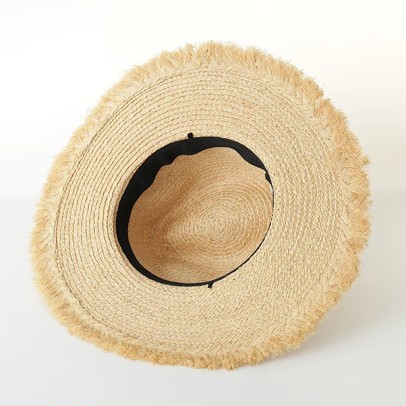 Новинка, ультра-компактная, Женская джазовая шляпа Raffia, уличная, Пляжная, туристическая, окантовка, рафия, кепки с козырьком от солнца, женская летняя шляпа, Панама, шляпа