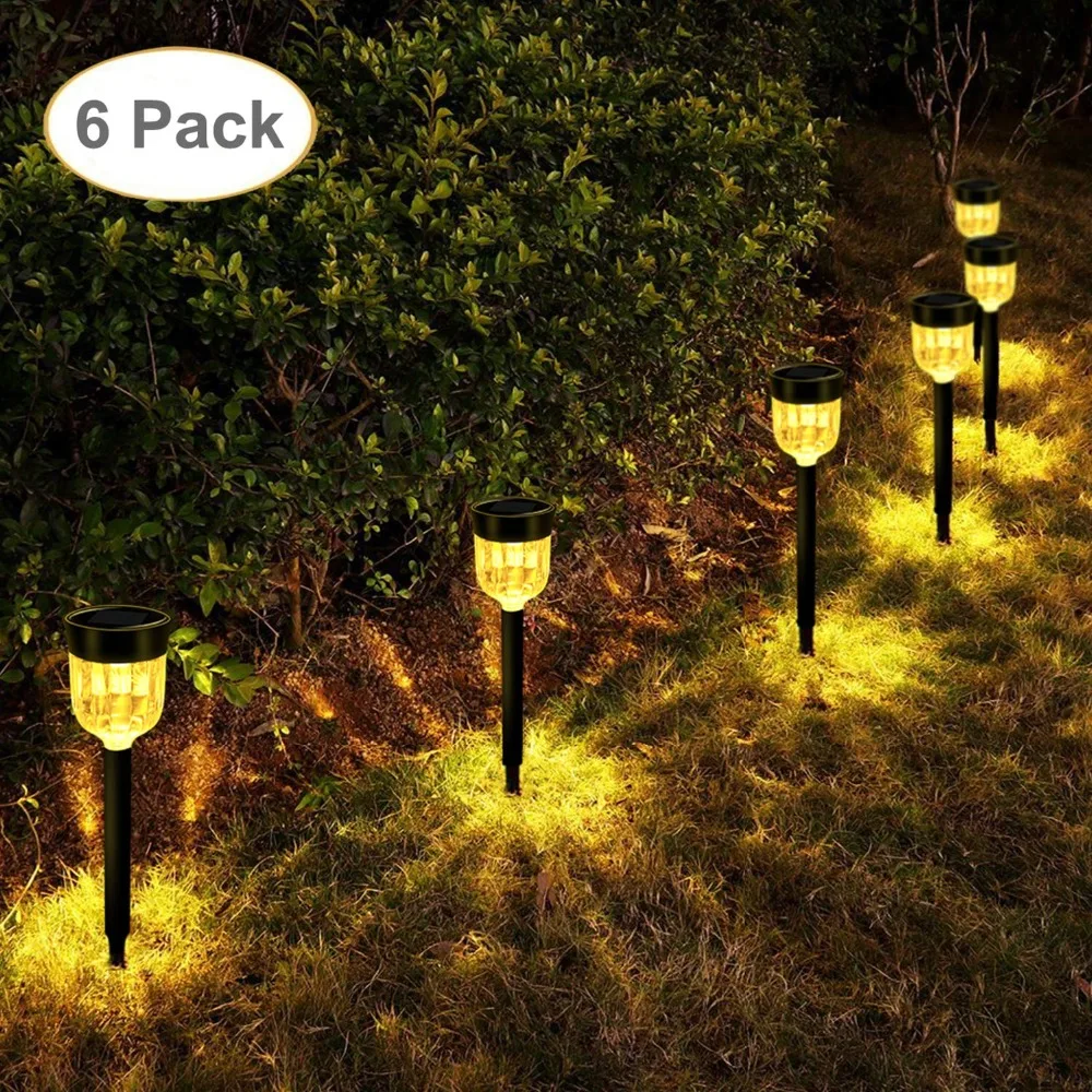 6pcs Outdoor Solar Lights Pathway Garden Lights Solar Pathway Outdoor