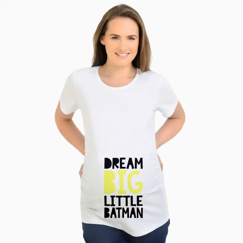 Письмо печати dream big для беременных Топы Беременность футболка с коротким рукавом Футболка для беременных Для женщин футболка мама Костюмы