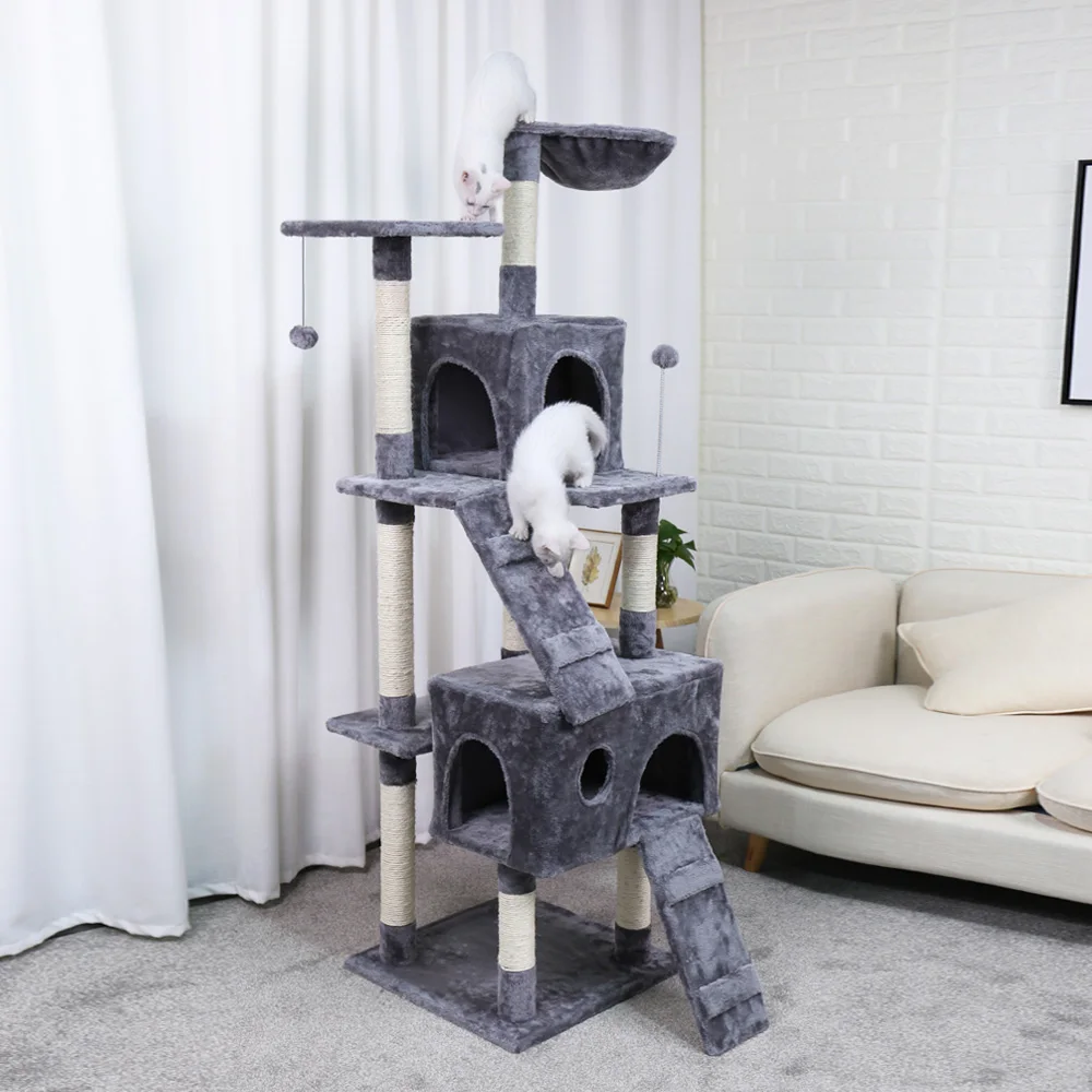 H173 см кошка прыгающая игрушка с лестницей большой размер кошка дерево когтеточка для скалолазания мебель для кошек с гамаком Когтеточка для кошек