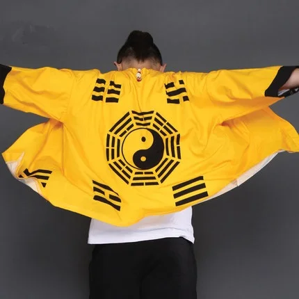 Летнее мужское кимоно в китайском стиле Taoist японский халат куртки уличном