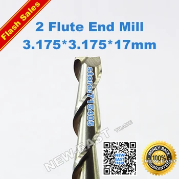 

10pcs 3.175*17*3.175, two flutes spiral carbide bits,for Acylic ,PVC,MDF,Aluminum #Ned3WE