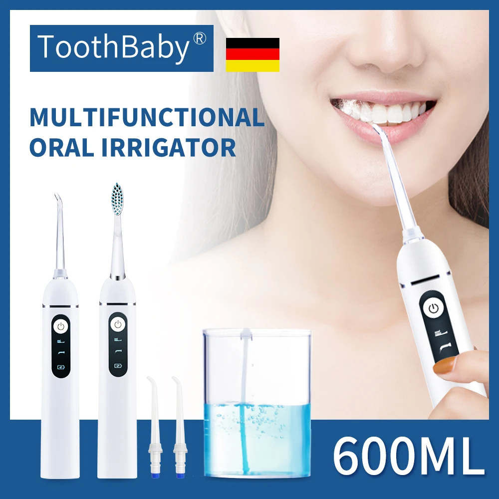 

ToothBaby Oral Irrigator USB Rechargeable Water Flosser Portable Dental Water Jet 600ML Water Tank Waterproof Teeth Cleaner