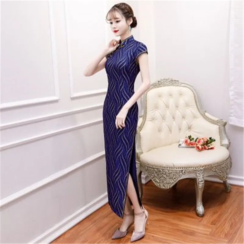 Красное винтажное сатиновое платье Qipao летнее женское в традиционном китайском