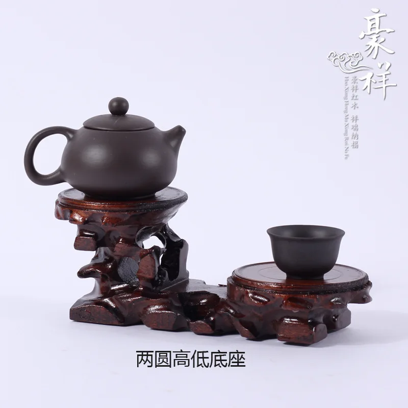 

Mahogany base wood round jade base two round high level wood desktop ornaments crafts