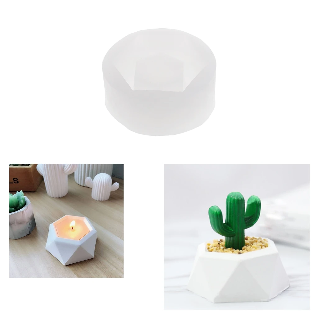 Hexagonal Shape Silicone Mold Mould DIY Ashtray Plaster Cement Mould For Succulent Plants Art Flower Pot DIY Candle Holder Mould