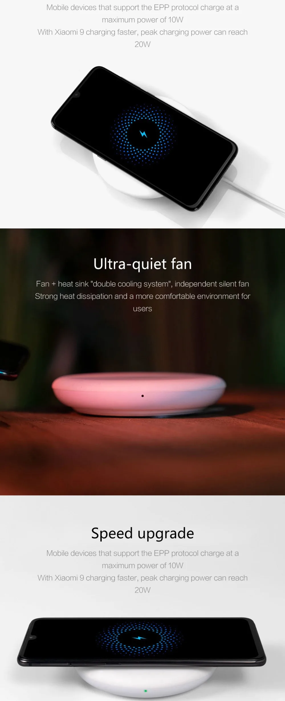 USB C Xiaomi Wireless Charge Pad ultra quiet fan