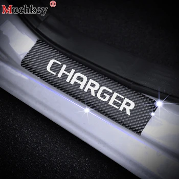 

For Dodge Charger Door Sill Plate Carbon Fiber Car Door Sill Sticker Door Sill Decoration Scuff Plate Vinyl Sticker Car Styling