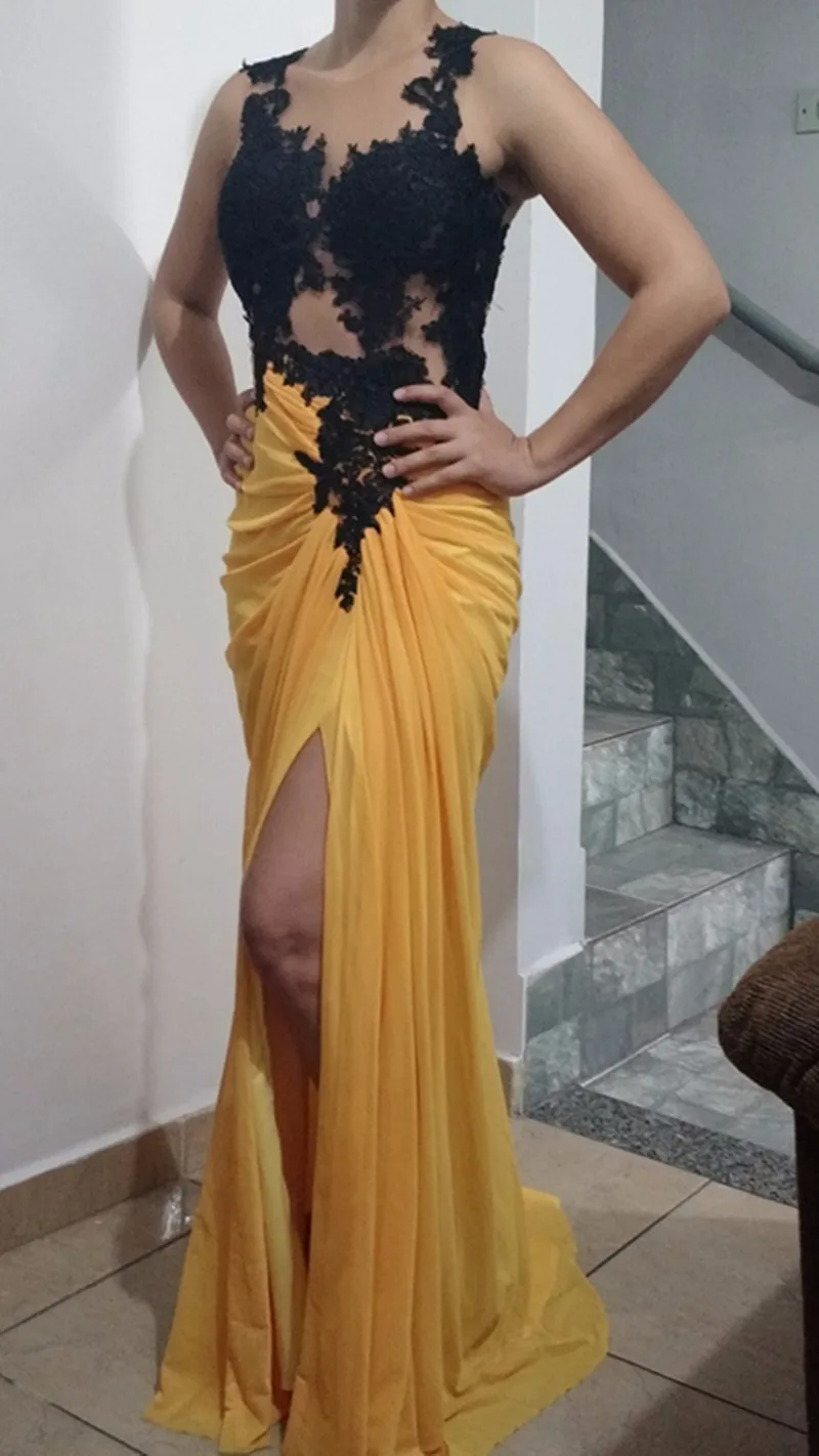 Prom Dress Yellow and Brown