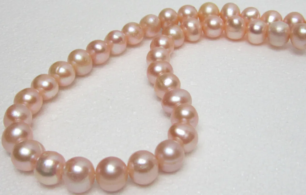 

RHJ0005 HOT HUGE Beautiful south sea 11-12mm Pink pearl necklace AAA