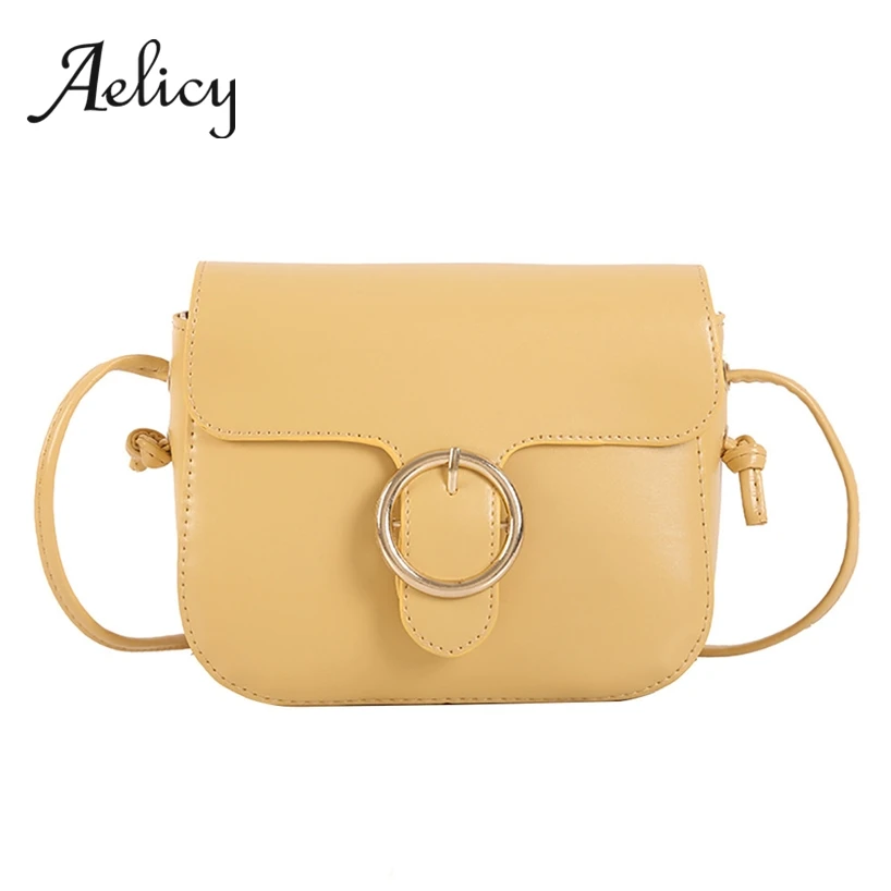 

Aelicy Women Candy Color Messenger Bag Lady Elegant Style Sling Single Shoulder Bags Female High Quality Leather Handbag New