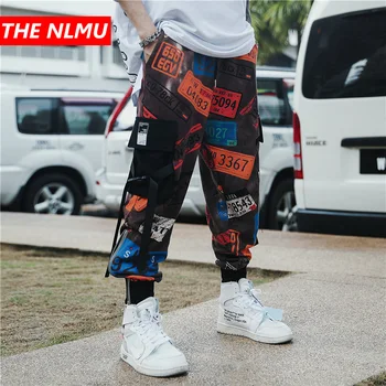 

Pattern Printing Ribbon Harem Pants Joggers Men 2019 Spring Hip Hop Casual Track Pant Fashion Streetwear Trousers Sweatpant WG27