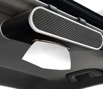 

Car Leather Tissue Box Auto Pumping Cassette Carbon Firber Holder Creative Removable Paper Napkin Box Organizer For Car