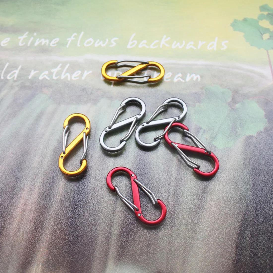 

New 8 Shape Outdoor Carabineer & Quickdraw Aluminum alloy Survival Buckle Locking Carabiner Keychain Tools