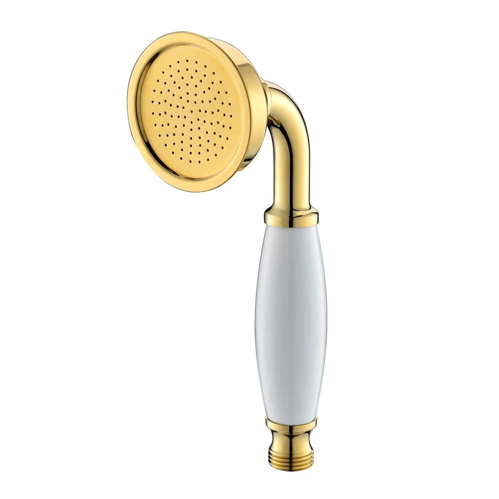 Ceramic & Brass Telephone Style Gold Bathroom Hand Held Shower Head Phh048 