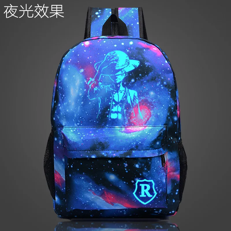 

One Piece Monkey D Luffy School Bag noctilucous Luminous backpack student bag Notebook backpack Daily backpack Glow in the Dark