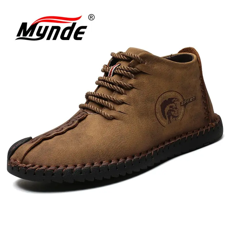 

Mynde Men Boots Winter With Fur 2018 Warm Snow Boots Men Winter Boots Work Shoes Men Footwear Fashion Rubber Ankle Shoes 38-48