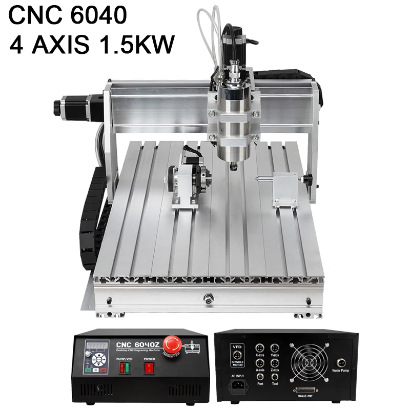 

CNC Router 6040 CNC Machine 4 Axis 1.5KW Spindle CNC Engraver Engraving / Drilling And Milling Machine