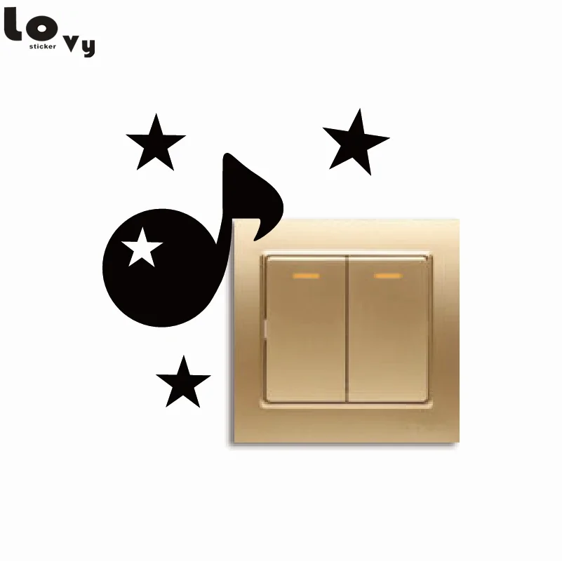 

Cute Musical Note Light Switch Sticker Creative Note Vinyl Wall Sticker for Music Training Room Bedroom Home Decor
