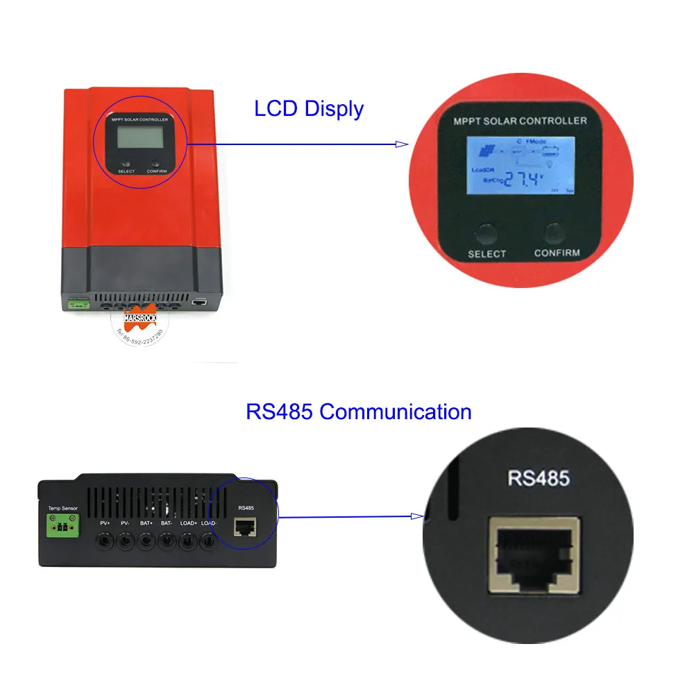 60A smart mppt контроллер для 12 V, 24 V, 36 V, 48 V PV системы с RS485 функция связи